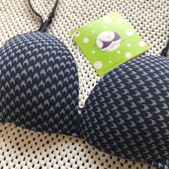 Itty Bitty Bra Removable Pad Bra - Houndstooth (Navy) - Picture 3 of 9